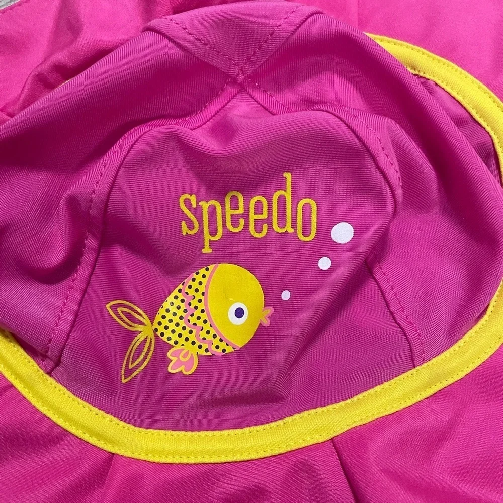 Speedo‎ Kids Swim Cap - Pink and Yellow